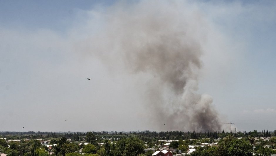 El Cuerpo de Bomberos de Talca decretó Alerta Forestal. (Imagen Bárbara Ramos). 