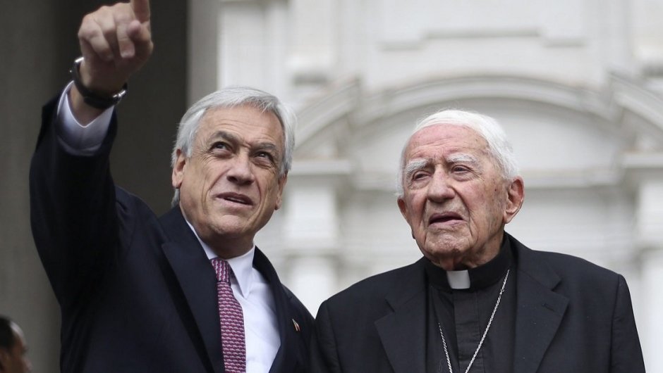 Presidente Sebastián Piñera junto a Bernardino Piñera. (Foto: Agencia Uno). 