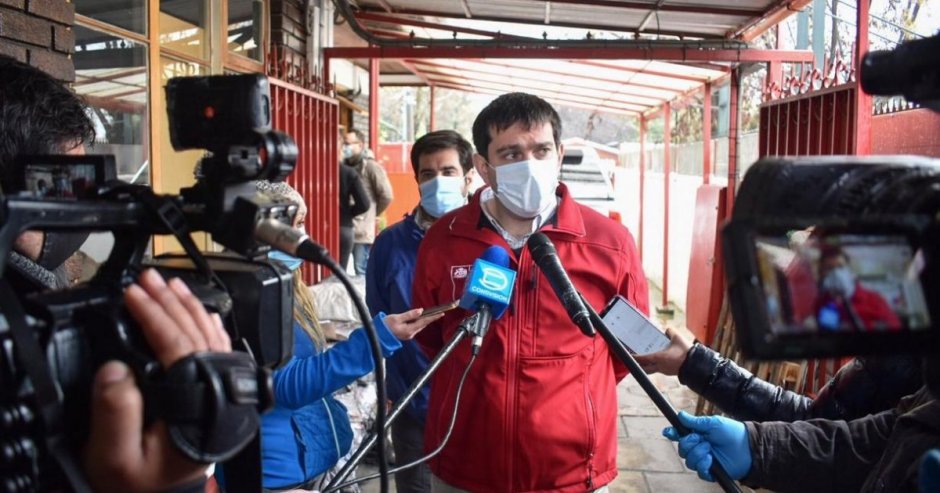 Intendente del Maule, realiza punto de prensa en la sede de la Onemi en Talca. 